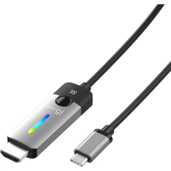 Кабель мультимедийный USB-C to HDMI M 1.8m 8K 60Hz LED RGB J5create (JCC157-N)