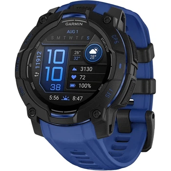 Смарт-часы GARMIN Instinct 3 45mm AMOLED Black with Blue Band (010-02936-03/43)