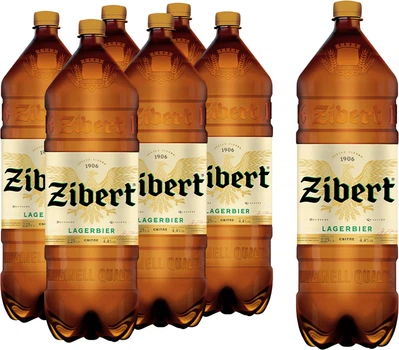 Упаковка пива Zibert світле фільтроване 4.4% 2.25 л х 6 шт (14820193034087)