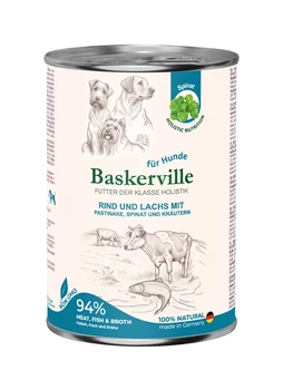 Консервированный корм Baskerville для собак с лососем и говядиной 400 г