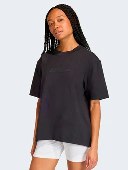 Футболка хлопковая оверсайз длинная женская Adidas Originals Ess Lin Tee Os KD1448 XS Black (4068821582231)