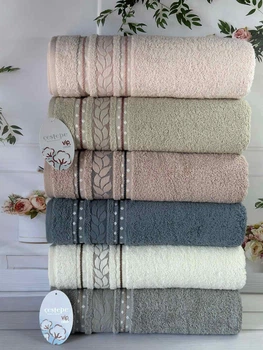 Набор махровых полотенец Cestepe MicroCotton Premium Filiz 70х140 см банные 6 шт.