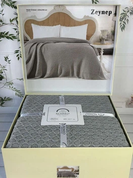 В'язаний плед 220 на 240 см Romeo Home сірий 121415