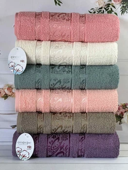 Набор махровых полотенец Cestepe MicroCotton Premium Melissa 70х140 см банные 6 шт.