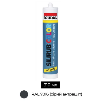Герметик силиконовый 300 мл RAL7016 антрацитово-серый [000020000000032006] Silirub Color Soudal