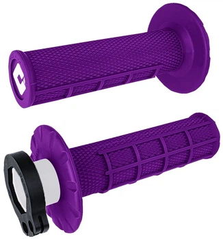Мото грипсы ODI HALF-WAFFLE MX V2 Lock-On Purple