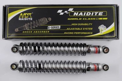 Амортизаторы (пара) МНСК 345mm, регулируемые (хром) NDT