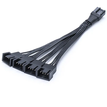 Кабель-разветвитель PWM 4-Pin на 4 вентилятора для ПК / Поддержка 3-Pin и 4-Pin / Fan Splitter (00094)