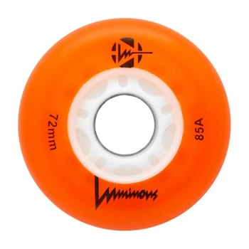 Светящиеся LED колеса для роликов FR Skates Luminous Orange (4шт) 72мм