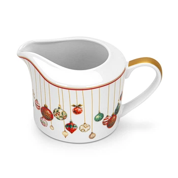 Молочник серверовочный Fissman Christmas Balls из фарфора 13х8х7.2см/300мл (16089)