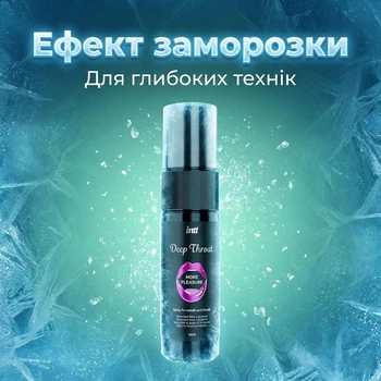 Спрей для оральних ласк та глибоких технік Intt Deep Throat Oral Spray 12 мл з ефектом заморозки охолодження для розслаблення горла знижує чутливість освіжаючий м'ятний смак для пар