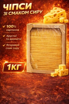 Картопляні чипси зі смаком сиру 1кг- український снек для вечірки або фільму