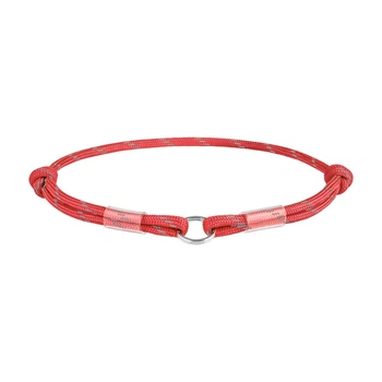 Ошеек-шнурок с адресником из паракорда WAUDOG Smart ID светоотражающий M Red (LKMTR_848243)