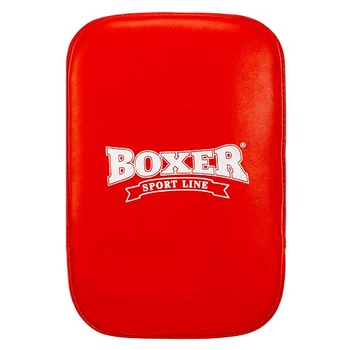 Макивара прямая 45х30х10 см на липучке кожа BOXER красный 1019-02