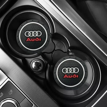 Комплект антиковзних килимків в підстаканник AUDI з логотипом ауді 2 шт