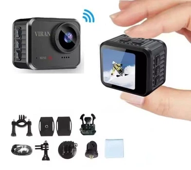 Компактная Экшн action камера VIRAN mini V8 c дисплеем WiFi p2p крепления Защита IP66