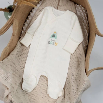 Дитячий чоловічок в пологовий (рубчик) 56 см Hello Baby Молочний