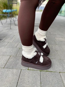 Угги женские зимние UGG 720-6 коричневые из натуральной замши (6041) 37