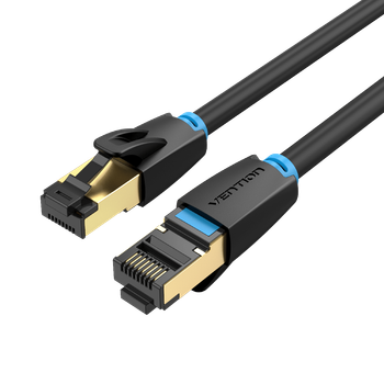 Патч корд Vention сетевой кабель RJ45 Cat8 SFTP 40 Гбит/с круглый 0.5 м Black (IKABD)