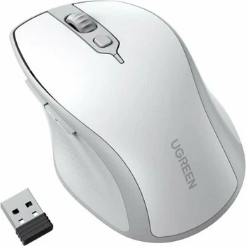 Беспроводная USB мышь UGREEN Wireless Mouse Ergonomic Bluetooth 5.0 White (MU101)