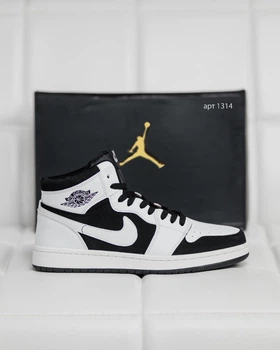 Кросівки чоловічі NK Jordan Retro 1 Hight 41 (26 см) White Black (арт 1314)