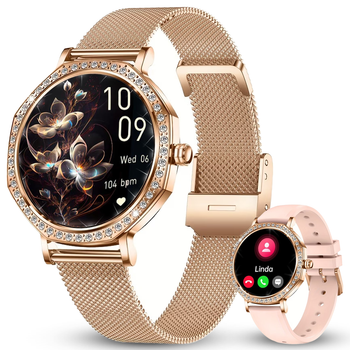 Женские смарт часы 1.32" Smart Watch с звонками и оповещениями, умный браслет для Android и iOS с мониторингом здоровья