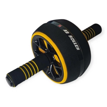 Ролик для пресса KKL одноколесный с ковриком Black/Yellow 31416116