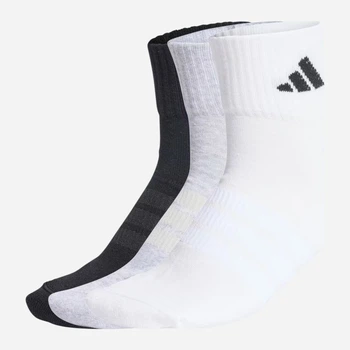 Набір жіночих шкарпеток високих бавовняних Adidas KC9631 40-42 3 пари Чорний/Сірий/Білий (4068819630968)
