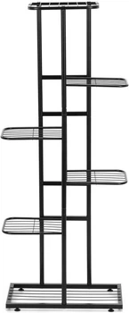 Stojak na kwiaty Springos metalowy z 6 półkami 106 cm Czarny GA0214 (5908455306089)