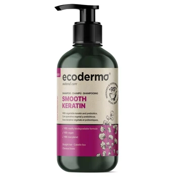 Шампунь Ecoderma для поврежденных волос с растительным кератином Smooth Кeratin 500 мл