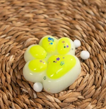 Іграшка антистрес котяча лапка сквіш лапа котика тягучка таба лапки white/green