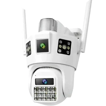 Wi-Fi камера видеонаблюдения 12Мп поворотная уличная с ИК-подсветкой встроенным микрофоном и поддержкой SD-карты белая