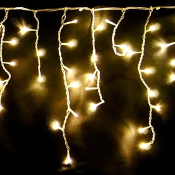 Гірлянда Бахрома світлодіодна 120LED довжина 5м колір свічення теплий білий для новорічного декору IP44