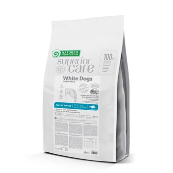 Сухой беззерновой корм с белой рыбой для белых собак всех размеров Nature's Protection White dogs, 17 кг