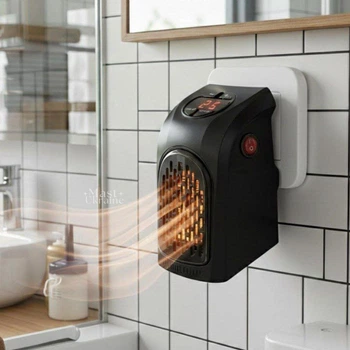 Мини обогреватель для розетки Handy Heater 400 Вт, компактный электрический тепловентилятор с керамическим нагревателем, термостатом и таймером, портативный розеточный обогреватель без кабеля для дома, ванной, спальни, офиса, RH-400