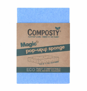 Біорозкладні екологічні губки без пластику компостована Composty Magic Pop-Up Sponge Eco 1 шт. синя