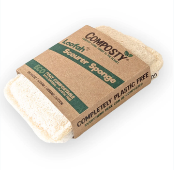 Біорозкладнаекологічна губка без пластику компостована Composty Loofah Scourer Sponges Eco 1 шт.