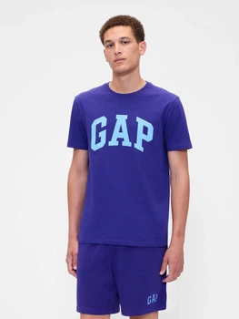 Футболка хлопковая длинная мужская GAP 991606581 L Фиолетовая (1159850145)