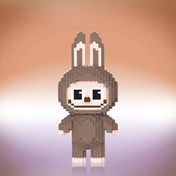 Конструктор Magic Blocks DUZ LABUBU «Заєць» Brown Edition, 3132 деталі, Коричневий