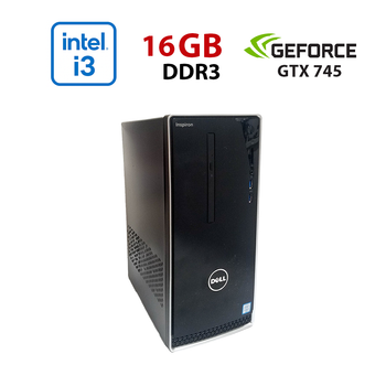 Игровой ПК Dell Inspirion 3650 / Intel Core i3-6100 (2 (4) ядра по 3.7 GHz) / 16 GB DDR3 / 512 GB SSD / nVidia GeForce GTX 745, 2 GB GDDR3, 128-bit / Wi-Fi+Bluetooth / DVD / Win 10 Home Lic б/у