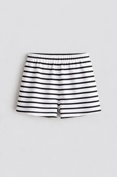 Шорти H&M 1230356 140см білий чорні смужки