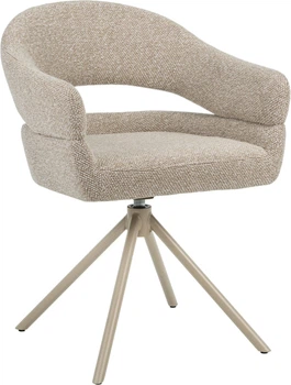 Стул для кухни и гостиной Vetro Mebe R-180 Бежевый лен/капучино (R-180-beige-linen/cappuccino)