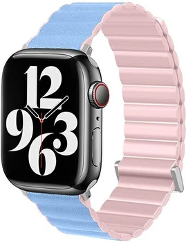 Ремінець Beline Magnetic Pro для Apple Watch Series 1/2/3/4/5/6/7/8/SE/SE2/Ultra 42-49 мм Pink/Sky Blue (5905359818762)