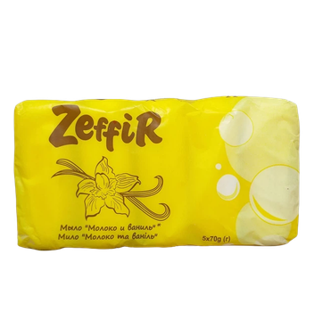 Мило тверде Zeffir екопак Молоко та Ваніль 5*70 г (4820182782886)