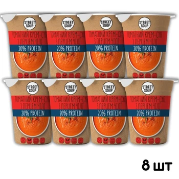 Упаковка крем-супа Street Soup Томатного с перцем чили 50 г х 8 шт.