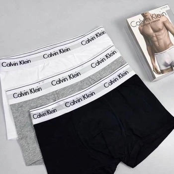 Набор трусов-боксеров Calvin Klein Underwear 3 шт М серый чёрный белый
