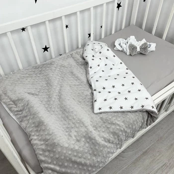 Пледик для новорожденного Oh My Kids всесезонный "Simple Gray"