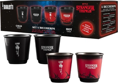 Набор стаканов для кофе эспрессо Bialetti Stranger Things Set 2 cups 4x80 мл