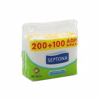 Палочки ватные гигиенические Septona 200+100 шт (запаска)