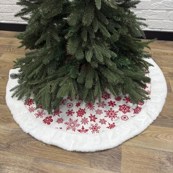 Юбка под елку X-mas Snowflakes New Ø 130 см белая